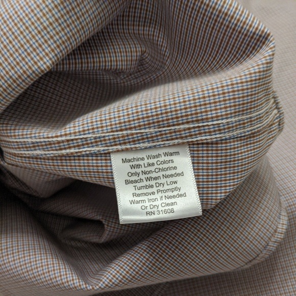Jos.A.Bank 1905 Men's Tailored Fit Non-Iron Dress Shirt. Size 17.5-34. Plaid - Picture 10 of 10
